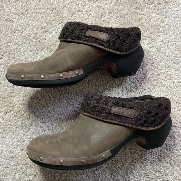 Merrell Womens Luxe Knit Bitter Chocolate Studded Leather Slip-On Shoe Clog - Picture 4 of 10